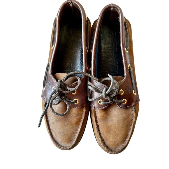 Sperry Top-Sider Men’s Brown Suede & Leather Boat Shoes Size 10M Classic Deck Lo - Picture 5 of 10